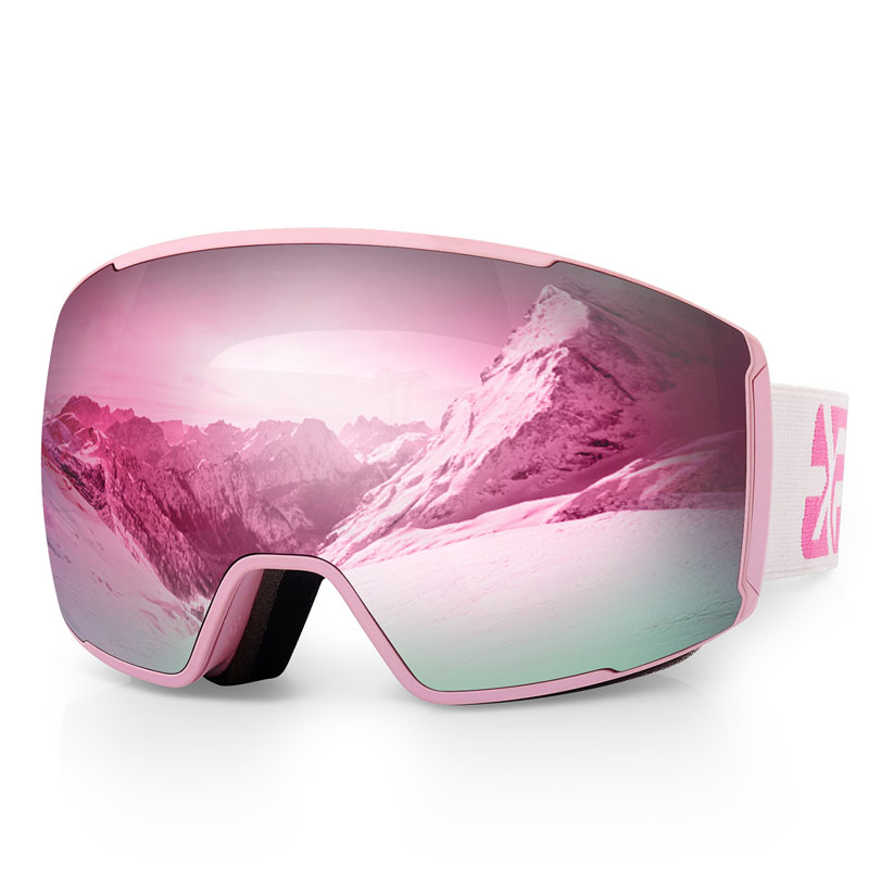 Magnetic Interchangeable Spherical Lens Ski Goggles